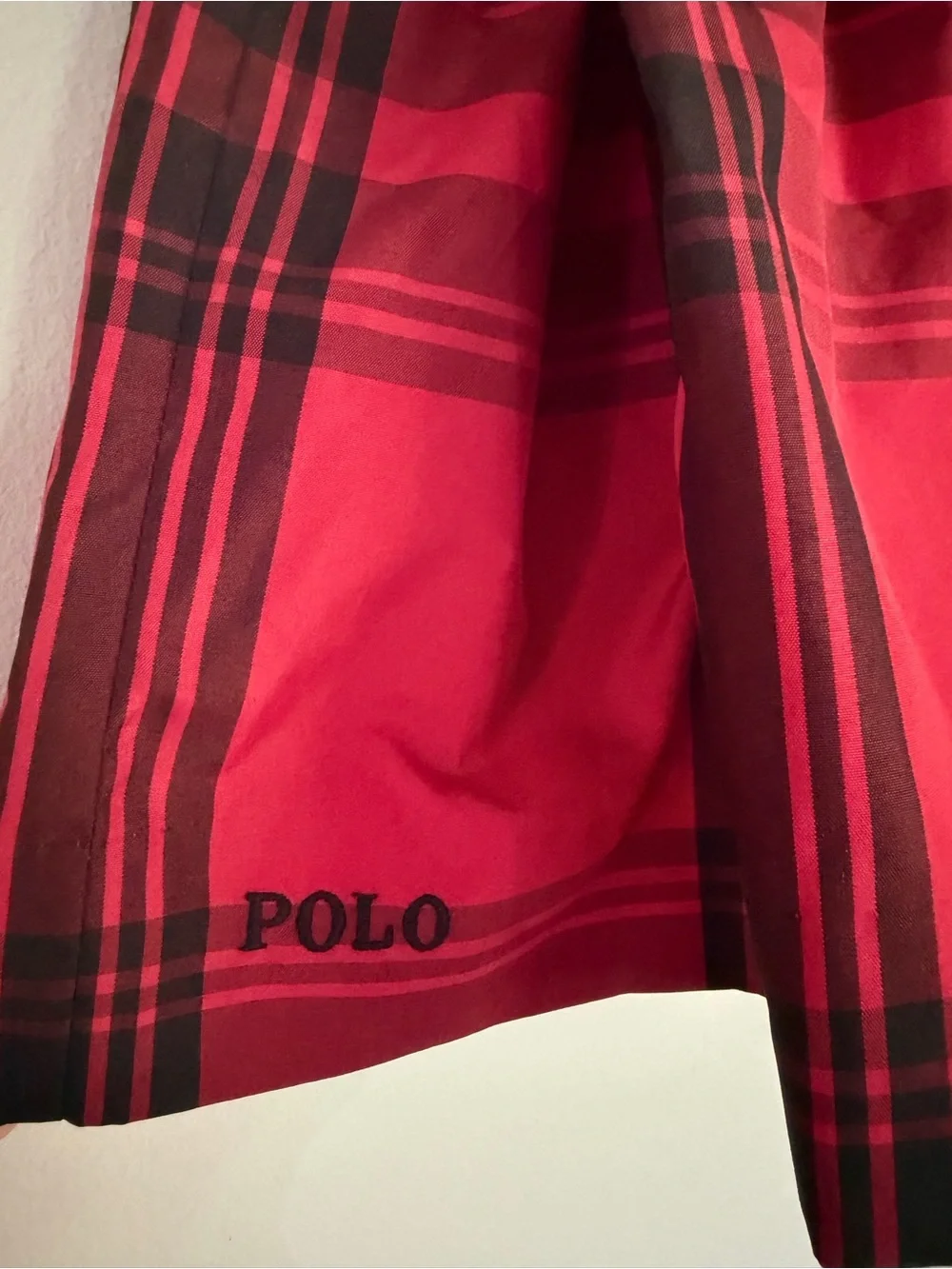 NWT Ralph Lauren Red Paid Baby Dress with Black Bow 3 months